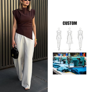 Traje de Mujer Asimétrico de Color Sólido, Moda Casual, Novedades de Verano 2026, Transfronterizo, Europa y Estados Unidos, Sitio Independiente, <span class=keywords><strong>AliExpress</strong></span> - Product Image 1