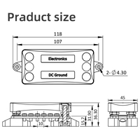 Barre de distribution d'alimentation en laiton nickelé 100A 12-48V avec couvercle pour voiture, camping-car, marine, système solaire