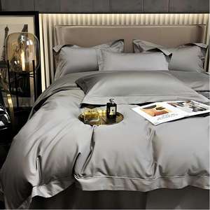 Ensemble de literie écologique, minimaliste moderne, adapté aux familles, hypoallergénique, 100% coton, 300 fils, <span class=keywords><strong>drap</strong></span> plat - Product Image 4