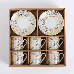 Juego de Té de 12 Piezas de Cerámica Estilo Árabe, Taza de Café Expresso de Lujo, Taza y Platillo de Café, Estilo <span class=keywords><strong>Habesha</strong></span>, Turco, Etíope - Product Image 2