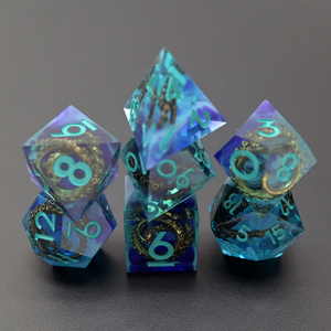 Magnifique jeu <span class=keywords><strong>de</strong></span> dés à noyau liquide RPF sans moisissure, motif tentacule bleu océan, pour <span class=keywords><strong>jeux</strong></span> <span class=keywords><strong>de</strong></span> rôle - Product Image 3