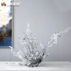 Ev dekorasyon deniz sprey şeffaf soyut mavi reçine heykel