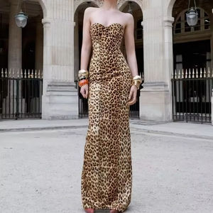 A10848 Migugarment فستان صيفي مثير عالي الجودة بطبعة جلد الفهد - Product Image 1