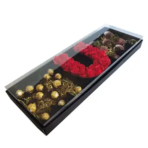 Contenitore di regalo della mamma a forma di lettera del cartone della fragola del grano del cioccolato ricaricabile del fiore per la festa della mamma