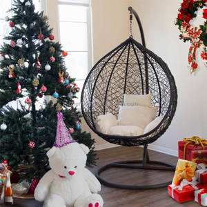 Fauteuil suspendu en rotin en forme d'œuf pour patio, avec support métallique, pour l'intérieur et l'extérieur, fabriqué par un fabricant de meubles - Product Image 5