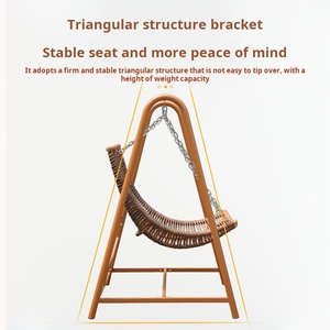 Chaise à bascule en rotin pour balcon, patio, jardin, idéale pour la sieste, style nid d'oiseau - Product Image 2