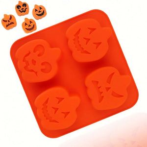 Moule à gâteau en silicone écologique personnalisé avec logo, 4 cavités, forme chauve-souris et fantôme d'Halloween, pour la fabrication de savons, bougies et résines, OEM/ODM - Product Image 2