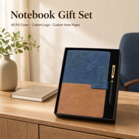 Ensemble cadeau carnet A5 et stylo personnalisés avec boîte, kit de journalisation en cuir pour le bureau