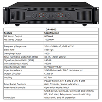 Amplificateur de puissance professionnel de classe D à 4 canaux DA-4800, 800 watts, pour les spectacles sur scène et le son live