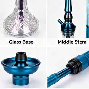 VYRO Spectre - Juego de Shisha de Acero Inoxidable de Lujo Moderno con Base de Vidrio, Narguile Hukka con Técnica de Espejo - Product Image 6