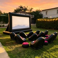 Écran publicitaire gonflable grand format 14FT/16FT avec fermeture éclair pour expositions, festivals, événements et promotion de marque