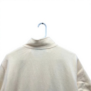 Suéter de punto con cremallera de un cuarto para hombre, color liso, cuello alto, algodón/fibra de bambú, ajuste regular, transpirable, informal - Product Image 4
