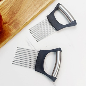 Wholesale Manual Stainless Steel Onion Slicer Metal Material <b>Fruit</b> <b>Vegetable</b> Fixer Meat Tenderizer Cutter <b>Tool</b> for Rings Needles - Product Image 2