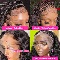 Peluca de Cabello Humano Virgen Vietnamita con Frente de Encaje HD 13x6, sin Pegamento, de 30 y 32 Pulgadas, para Mujeres Negras