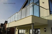 Système de balustrade en verre sans cadre en aluminium, pour balcon extérieur, 1 pièce