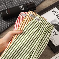 Boxers en coton rayés rétro pour hommes, ODM, sportifs, respirants, amples, confortables, pour la maison, taille mi-haute, très élastiques