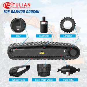 Piezas del Tren de Rodaje de Miniexcavadora: Rodillo Guía, Grupo de Orugas de Acero, Piñón, Oruga de Goma, Rodillo Inferior, Rodillo Portador para Daewoo <span class=keywords><strong>Doosan</strong></span> - Product Image 2