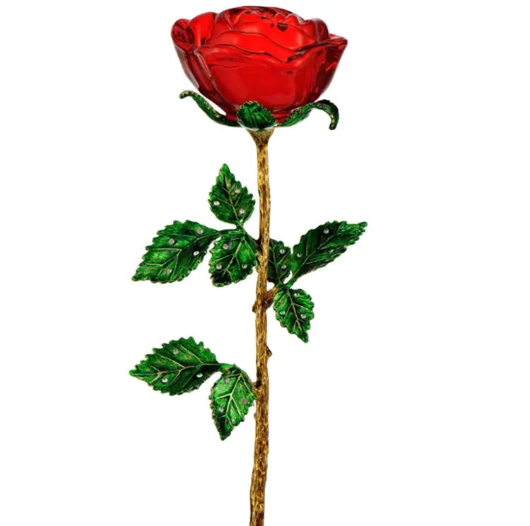 अच्छा लोकप्रिय गुलाब क्वार्ट्ज क्रिस्टल गुलाब का फूल वेलेंटाइन उपहार
