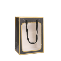 Logo Transparent Rectangulaire Fenêtre Cadeau Sac À La Main Kraft Papier Ruban pour Vêtements Artisanat Bougie Emballage Alimentaire pour