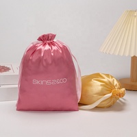 Sacs à cordon personnalisés réutilisables en satin de soie or rose, écologiques, pour emballage de cadeaux et extensions capillaires, sacs anti-poussière