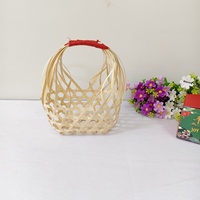 Panier-cadeau de mariage du fabricant, panier en bambou de petite taille à double poignée, style chinois, pour usage domestique, emballage souvenir