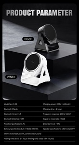 Support de téléphone avec haut-parleur à <span class=keywords><strong>induction</strong></span> sans fil et support rotatif pour une utilisation sur le lit ou sur le bureau - Product Image 6