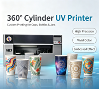 Machine d'impression UV cylindrique de bureau stable, tête d'impression Epson pour tasses, vases et objets courbes