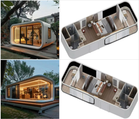 M Maison capsule modulaire de luxe, Cabine Apple 2ème étage, Maison mobile, Appartement, Atelier, Bureau, Bureau à domicile, Centre commercial, Hôtel