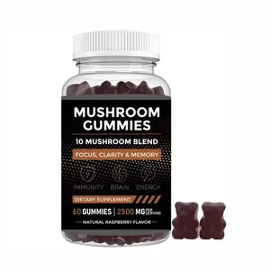 OEM Label pribadi rajutan kesehatan surai jamur suplemen dari Chaga jamur otak Vegan Gummies