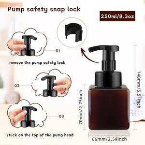 250ml Empty Round Airless Pump Plastic Foam <b>Bottle</b> for Hand Wash Body Foaming Soap with Customized Color PETG Material Wholesale - Product Image 2