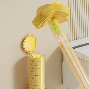 Disposable Toilet Brush Set Round Wall Mounted For Squat Toilets Easy To Clean 100 Pcs Included - Product Image 3