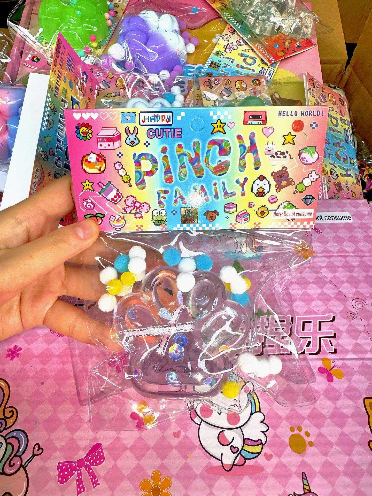 2026 Trending Toys Taba Squishy Cat Paw Purple Pink Crystal Clear Cat Paw Squishy