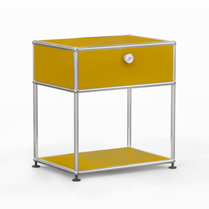 Bàn Cạnh Giường ngủ màu vàng, Tủ lưu trữ đồ nội thất bằng thép không gỉ bằng kim loại, tủ thân thiện với môi trường, có thể tùy chỉnh - Product Image 1