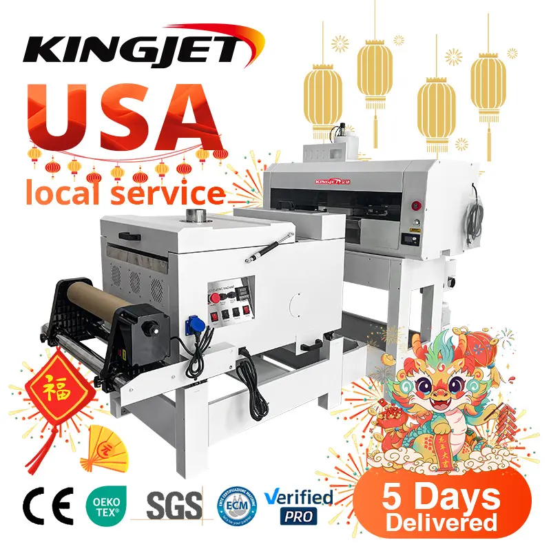 Set di stampanti dtf Kingjet pet film xp600 i3200 t shirt dtg 30cm 60cm 2 teste macchina da stampa a2 a3 stampante dtf grande