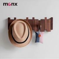 Porte-manteau mural invisible style touches de piano multi-crochets en bois massif pour entrée, organisateur de manteaux et sacs, support de rangement pour armoire et penderie