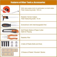 Ensemble de 38 outils de construction de simulation avec sac de rangement, perceuse électrique, casque – Kit de jeu d'imitation pour enfants