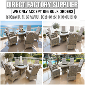 6-Seater <b>Outdoor</b> Rattan Dining Set with Comfortable <b>Foldable</b> Design Commercial Grade Furniture for Courtyard & Hotel Use OEM - Product Image 2