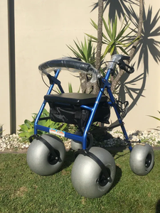 12" Big Rubber Pneumatic Wheels Beach <b>Walker</b> Seaside <b>Rollator</b> Waterproof Beach Comfortable Wheelchair With Storage Bag - Product Image 4