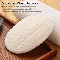 Lalasis 100% éponge de bain en chanvre exfoliant de forme ovale naturelle biologique luffa