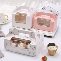 Boîtes cadeaux en papier pour cupcakes, pain, desserts, emballages alimentaires en carton, boîte à gâteaux avec fenêtre, dossiers jetables personnalisés et bon marché