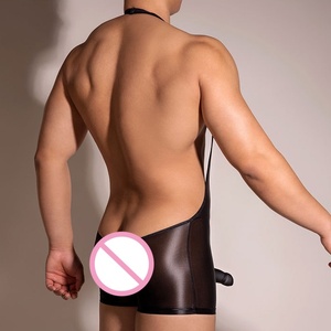 Body sedoso <span class=keywords><strong>de</strong></span> una pieza, mono completo brillante con trasero abierto, ropa <span class=keywords><strong>de</strong></span> fiesta Sexy para fiesta, discoteca para hombres, Trajes clásicos Rave, disfraz <span class=keywords><strong>de</strong></span> lencería - Product Image 6