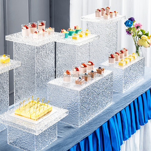 Set Espositore Buffet All'ingrosso, Alzate Trasparenti in Acrilico <span class=keywords><strong>Cristallo</strong></span> per Feste, Supporti a Più Livelli per Torte Nuziali, Alzate per Esposizione Cibo - Product Image 1