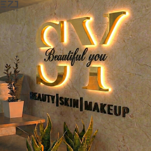 Insegna LED 3D in Metallo Retroilluminata EZD per Salone di Bellezza di Lusso Moderno, Insegna da Parete per Boutique - Product Image 2