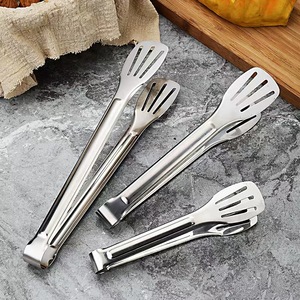 Pinzas para alimentos de acero inoxidable, paquete de 4, resistentes, aptas para horno, para cocina, barbacoa, carne, pan - Product Image 1