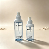 Botol Pompa Lotion Kosmetik PET Silinder 75ml 100ml Wadah Plastik Kustom untuk Pembersih Wajah Minyak Esensial