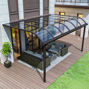 กันสาดน้ำหนักเบาจากจีน โครงอะลูมิเนียมเคลือบพีซี กันน้ำได้ตามธรรมชาติ ประกอบง่าย - Product Image 4