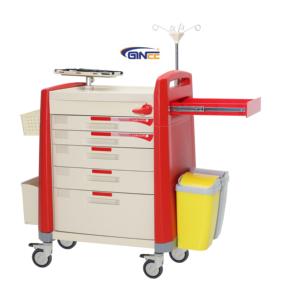 Troli Perawatan Medis Darurat Ginee Medical 5 Laci untuk Rumah Sakit dan Klinik - Product Image 6