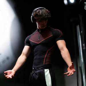 New Fitness Clothing Men's Sports T-shirt Breathable Quick Dry High-Elastic Training Shirt Short-Sleeve Gym Wear Skinny Fit