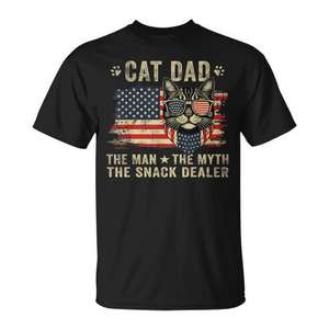 Camiseta Cat Dad The Man The Myth The Snack Dealer, regalo para el día del padre - Product Image 1
