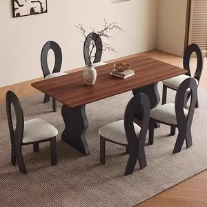 Mesa de Comedor de Madera Maciza de Estilo Vintage, Rectangular, Muebles Multiusos para Sala de Estar - Product Image 3